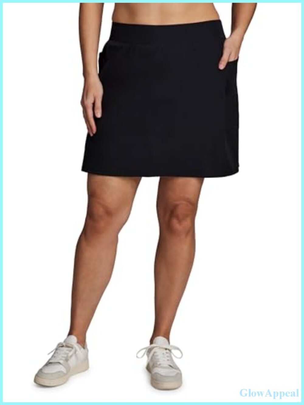 Stretch Woven Athletic Skort with Attached Bike Shorts & Pockets